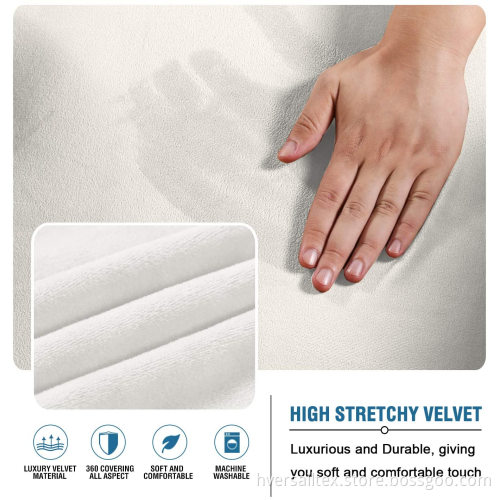 Thick Velvet Stretch 2 Pieces L-Shaped Sofa Covers